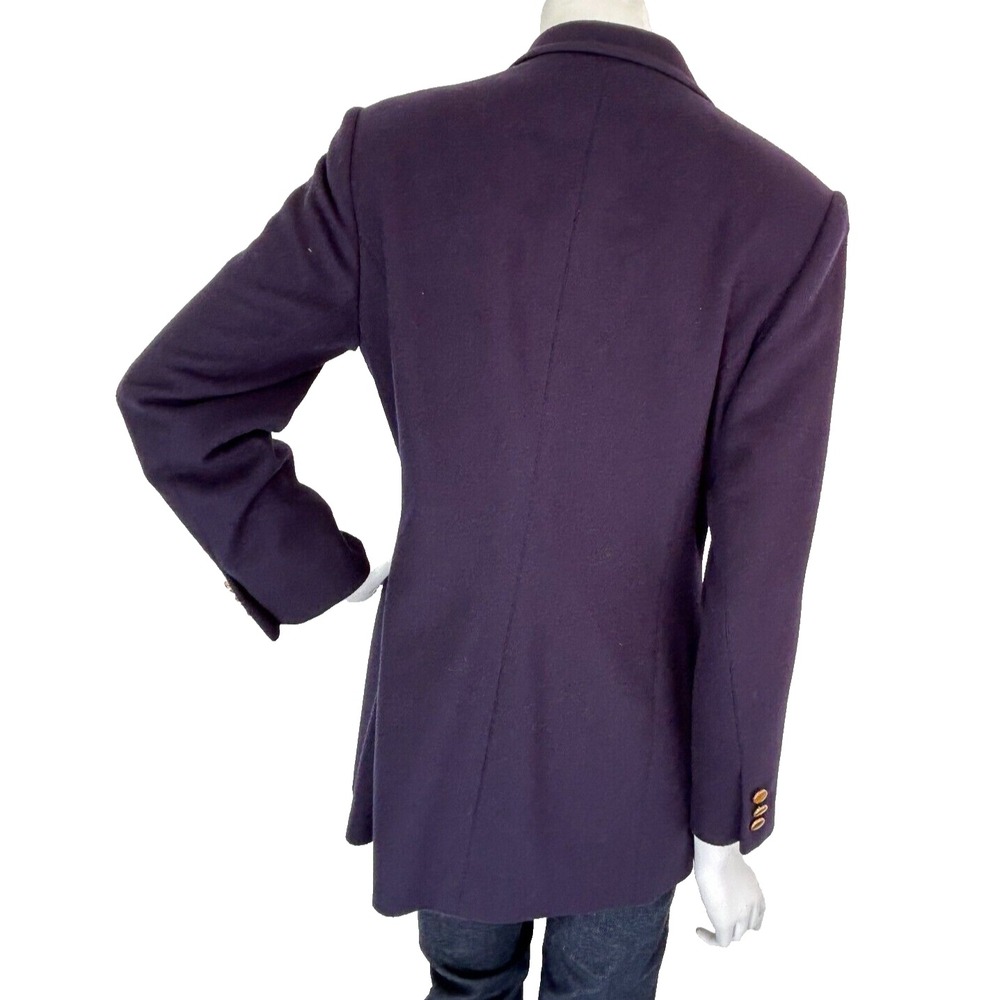 Women Aaron's Intl Custom Tailor  Cashmere Jacket Blazer Hong Kong Blue M EUC - Picture 5 of 9